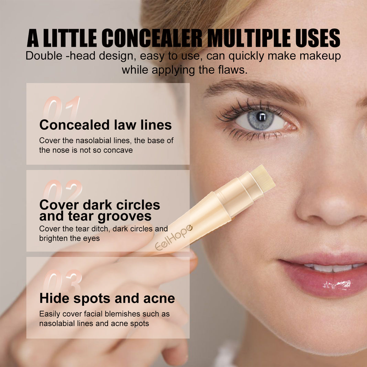 Double-Ended Brightening Waterproof Concealer Stick