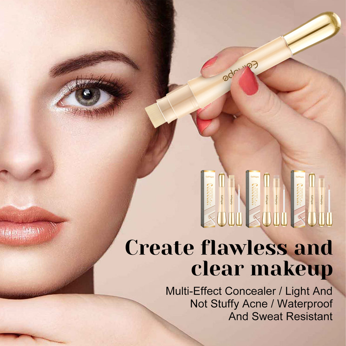 Double-Ended Brightening Waterproof Concealer Stick